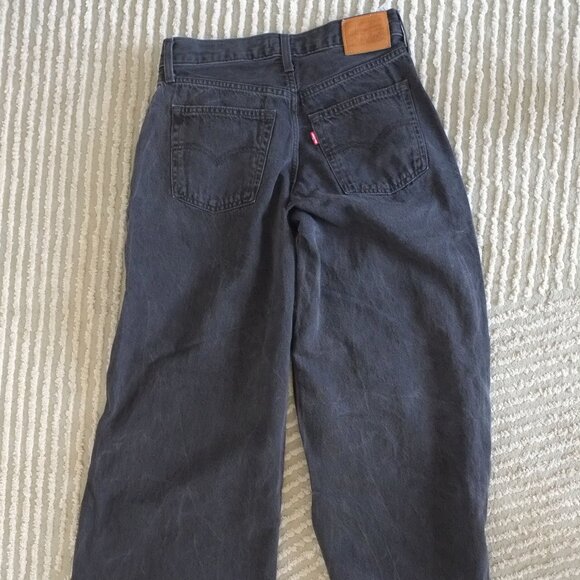 Levi’s Baggy Dad Wide Leg Jeans – Washed Black – Size 26 - Picture 3 of 3
